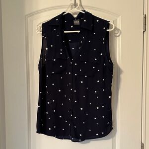 Soho Apparel Women's navy blue Star Sleeveless Blouse